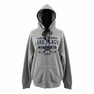 Pacific & Co New York Lake Placid Zip Hoodie Size L Gray